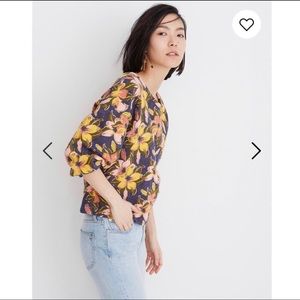 Madewell Navy Floral Sweatshirt Like New